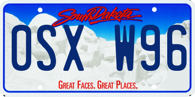 SD license plate 0SXW96