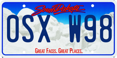 SD license plate 0SXW98