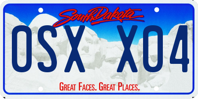SD license plate 0SXX04
