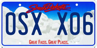 SD license plate 0SXX06