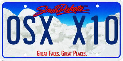 SD license plate 0SXX10