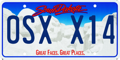 SD license plate 0SXX14