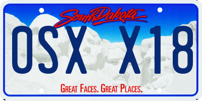 SD license plate 0SXX18