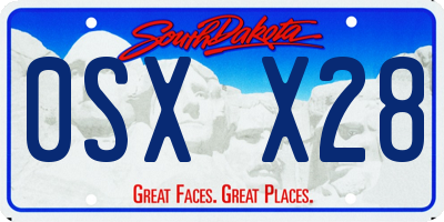 SD license plate 0SXX28