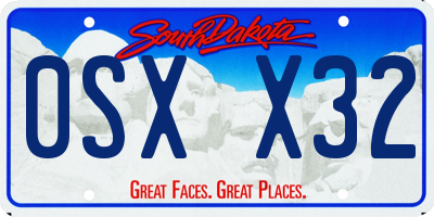 SD license plate 0SXX32
