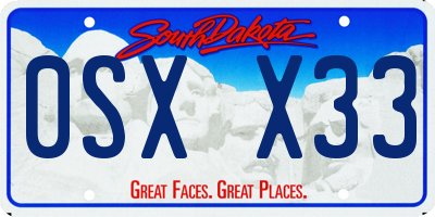 SD license plate 0SXX33
