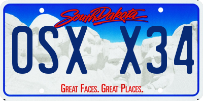 SD license plate 0SXX34
