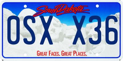 SD license plate 0SXX36