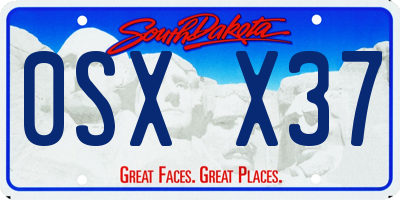 SD license plate 0SXX37