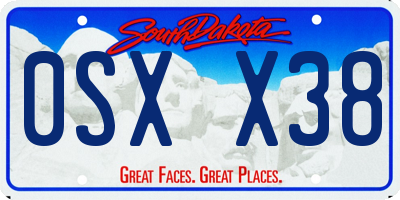 SD license plate 0SXX38