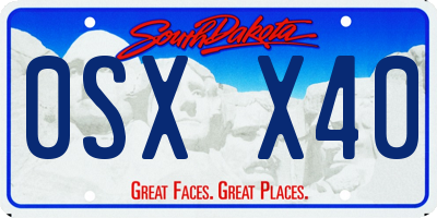 SD license plate 0SXX40
