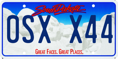 SD license plate 0SXX44