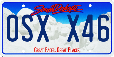 SD license plate 0SXX46