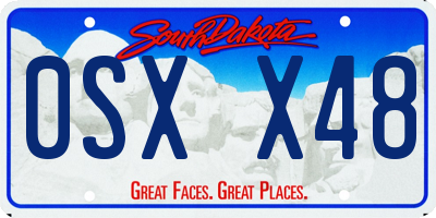 SD license plate 0SXX48