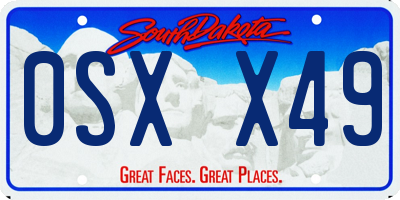 SD license plate 0SXX49