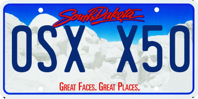 SD license plate 0SXX50