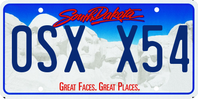 SD license plate 0SXX54