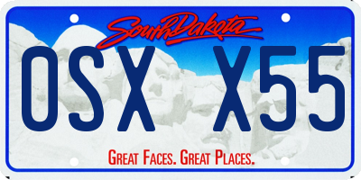 SD license plate 0SXX55