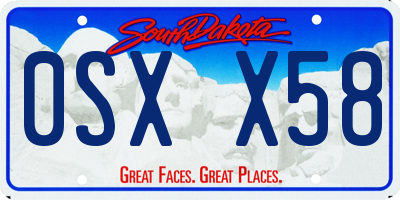 SD license plate 0SXX58