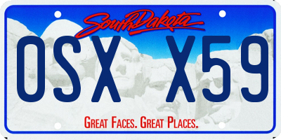 SD license plate 0SXX59