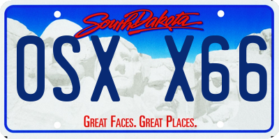 SD license plate 0SXX66