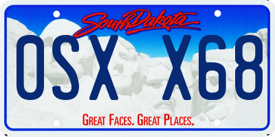 SD license plate 0SXX68