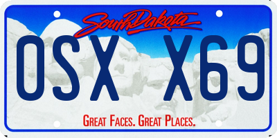 SD license plate 0SXX69