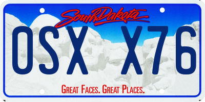 SD license plate 0SXX76