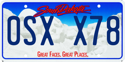 SD license plate 0SXX78