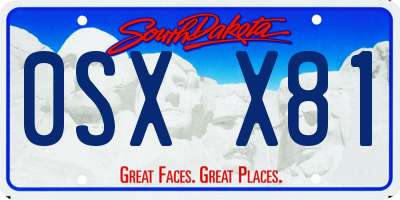 SD license plate 0SXX81
