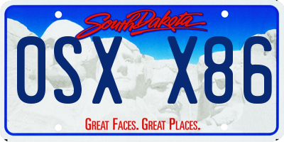 SD license plate 0SXX86