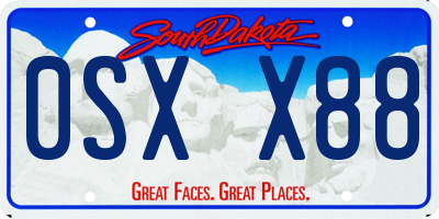 SD license plate 0SXX88