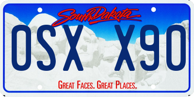 SD license plate 0SXX90