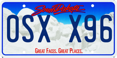 SD license plate 0SXX96