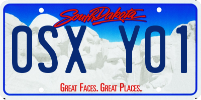 SD license plate 0SXY01