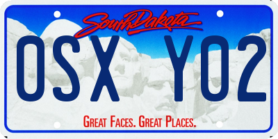 SD license plate 0SXY02