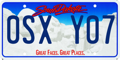 SD license plate 0SXY07