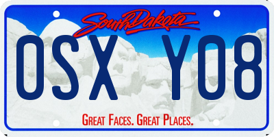 SD license plate 0SXY08