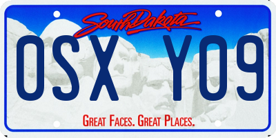 SD license plate 0SXY09