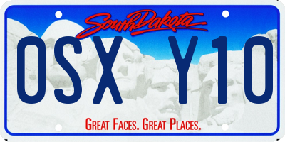 SD license plate 0SXY10