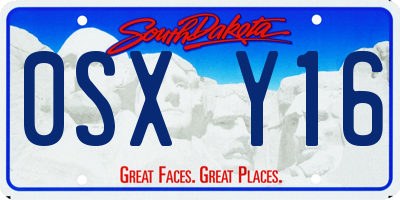 SD license plate 0SXY16