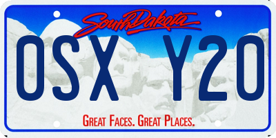 SD license plate 0SXY20