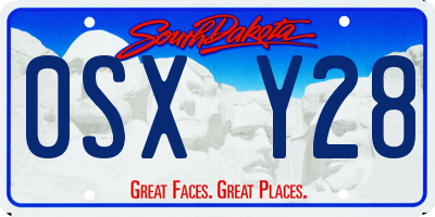SD license plate 0SXY28