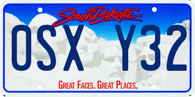 SD license plate 0SXY32