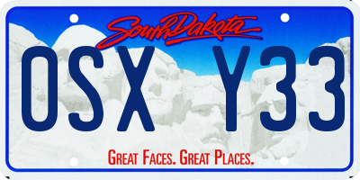SD license plate 0SXY33