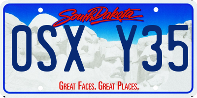 SD license plate 0SXY35