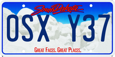 SD license plate 0SXY37