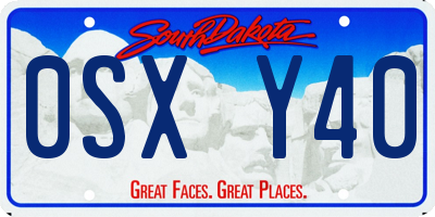 SD license plate 0SXY40