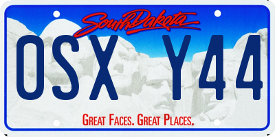 SD license plate 0SXY44