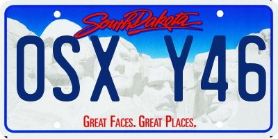 SD license plate 0SXY46